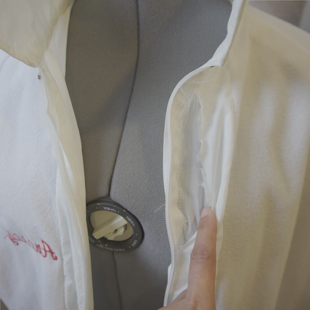 Vintage Birdie White Fleece Lined Windbreaker XL USA Embroidered Audrey Gorpcore - Picture 8 of 12